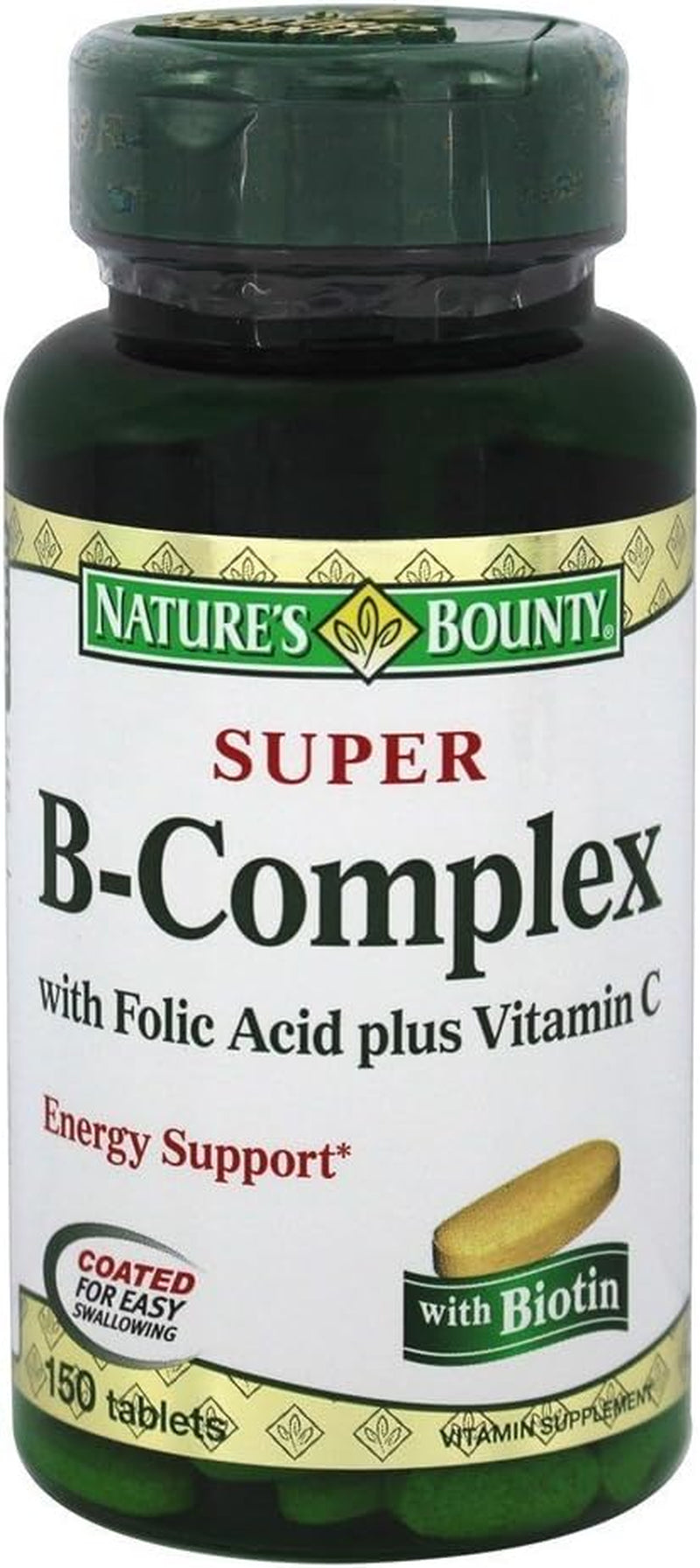 Nature'S Bounty Super B-Complex With Folic Acid Plus Vitamin C Tablets