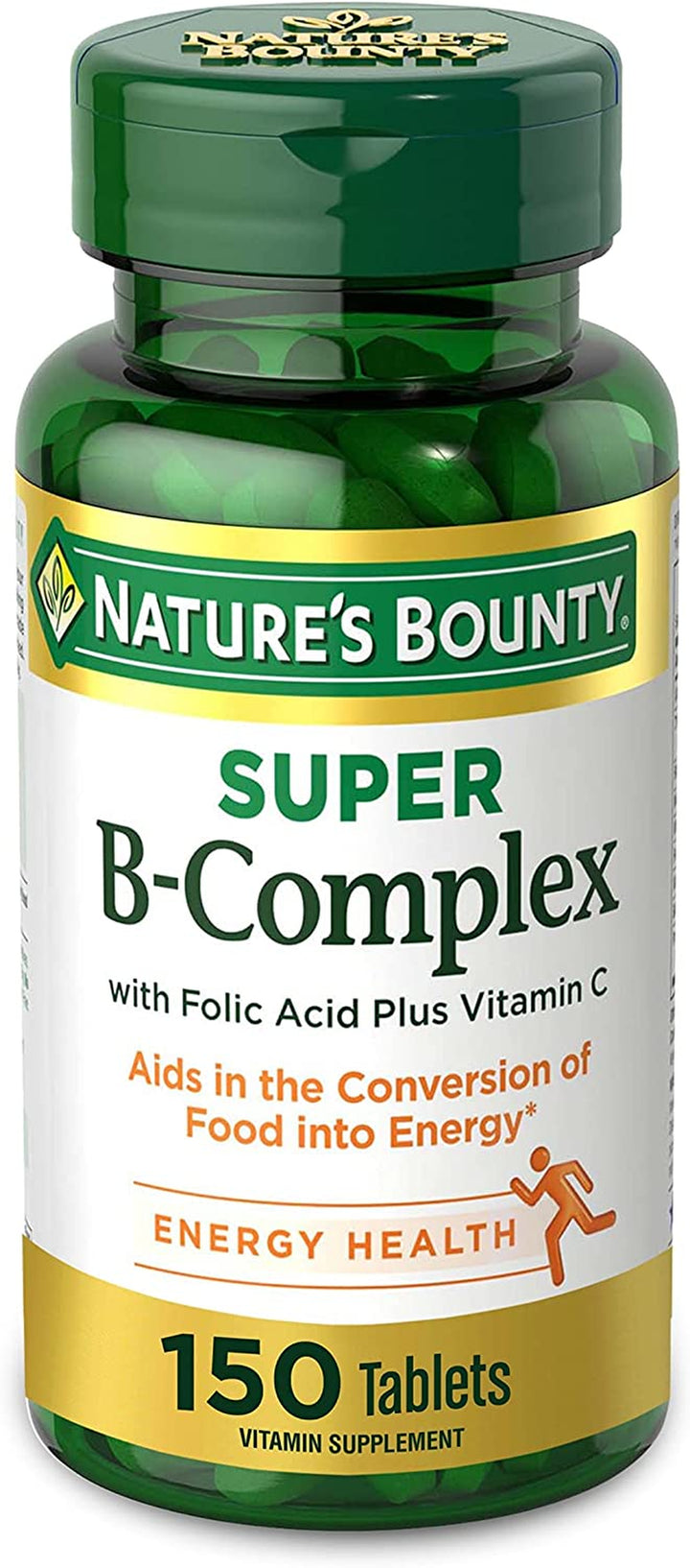 Nature'S Bounty B-Complex with Folic Acid plus Vitamin C, Tablets 150 Each (Pack of 4)