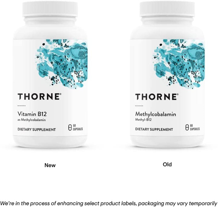 THORNE Vitamin B12 - as Methylcobalamin - Supports Heart and Nerve Health, Blood Cell Function, Healthy Sleep, and Methylation - Gluten-Free, Soy-Free, Dairy-Free - 60 Capsules