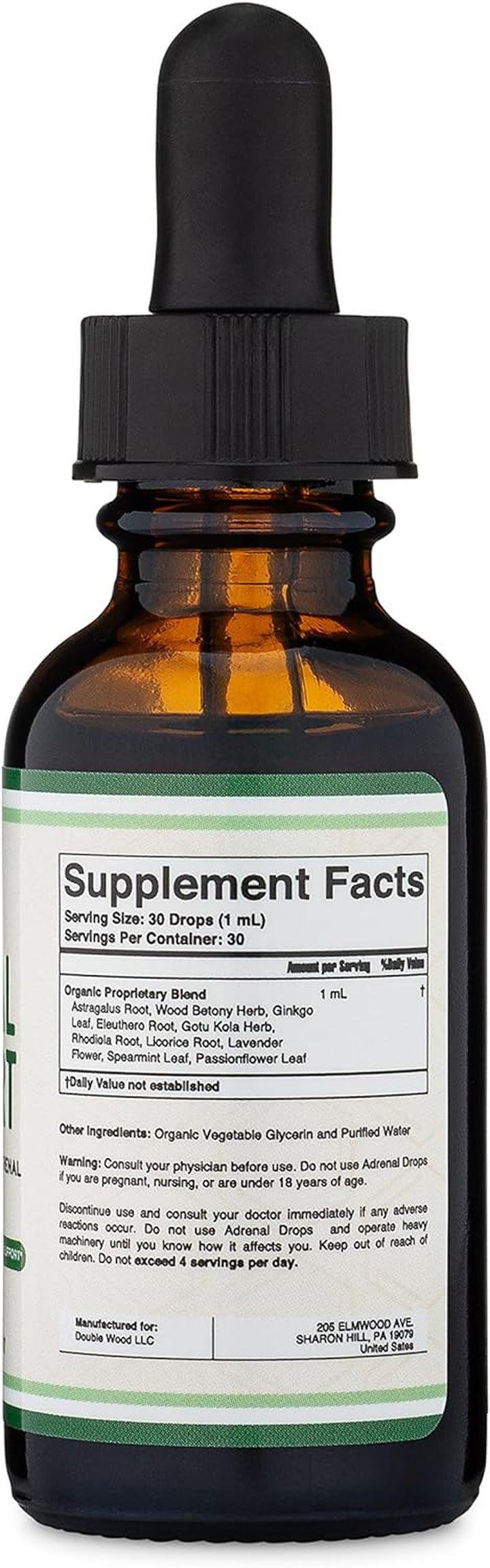 Adrenal Support Supplements (Liquid Drops) - 10 Organic Adaptogens for Adrenal Fatigue (One Month Supply) Cortisol Manager for Stress Relief (10 Apoptogenic Herbs for Adrenal Health) by Double Wood