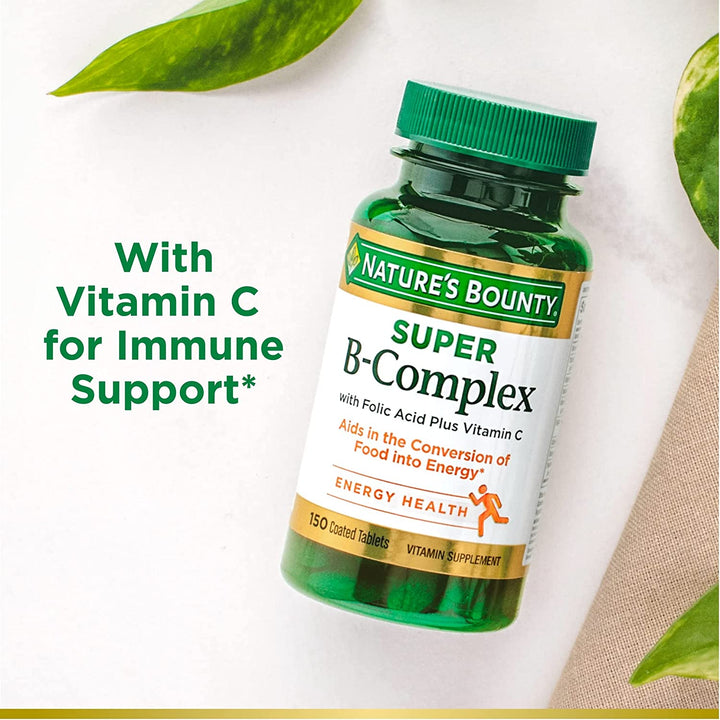 Nature'S Bounty B-Complex with Folic Acid plus Vitamin C, Tablets 150 Each (Pack of 4)