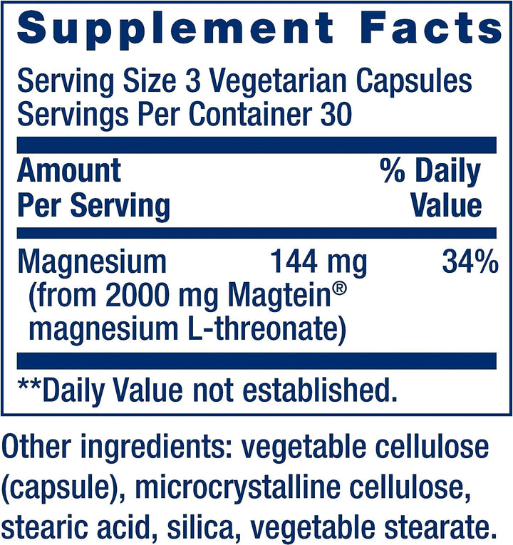 Life Extension Neuro-Mag Magnesium L-Threonate for Brain Health, Memory & Attention with Dopamine Advantage - Phellodendron Bark Extract Supplement, 90+30 Vegetarian Capsules