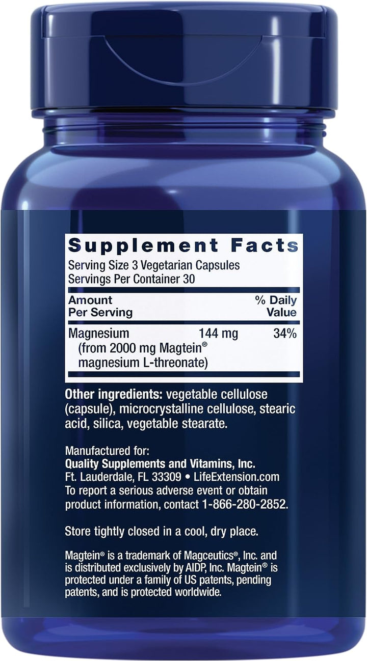 Life Extension Neuro-Mag Magnesium L-Threonate Brain Health Memory & Attention Gluten Free Vegetarian Non-Gmo 90 Capsules & Calcium D-Glucarate 200Mg 60 Capsules Detoxification Support