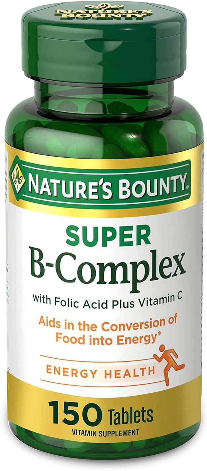 Nature'S Bounty, Super B Complex with Vitamin C & Folic Acid - Immune&Energy Support - 150 Tablets,.