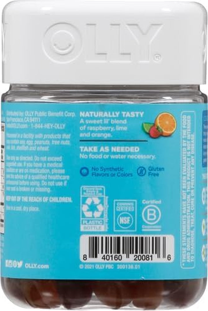 OLLY Kids Chillax Gummies, L-Theanine, Magnesium, Lemon Balm, Chewable Supplement, Sherbet Flavor with Other Natural Flavor - 50 Count