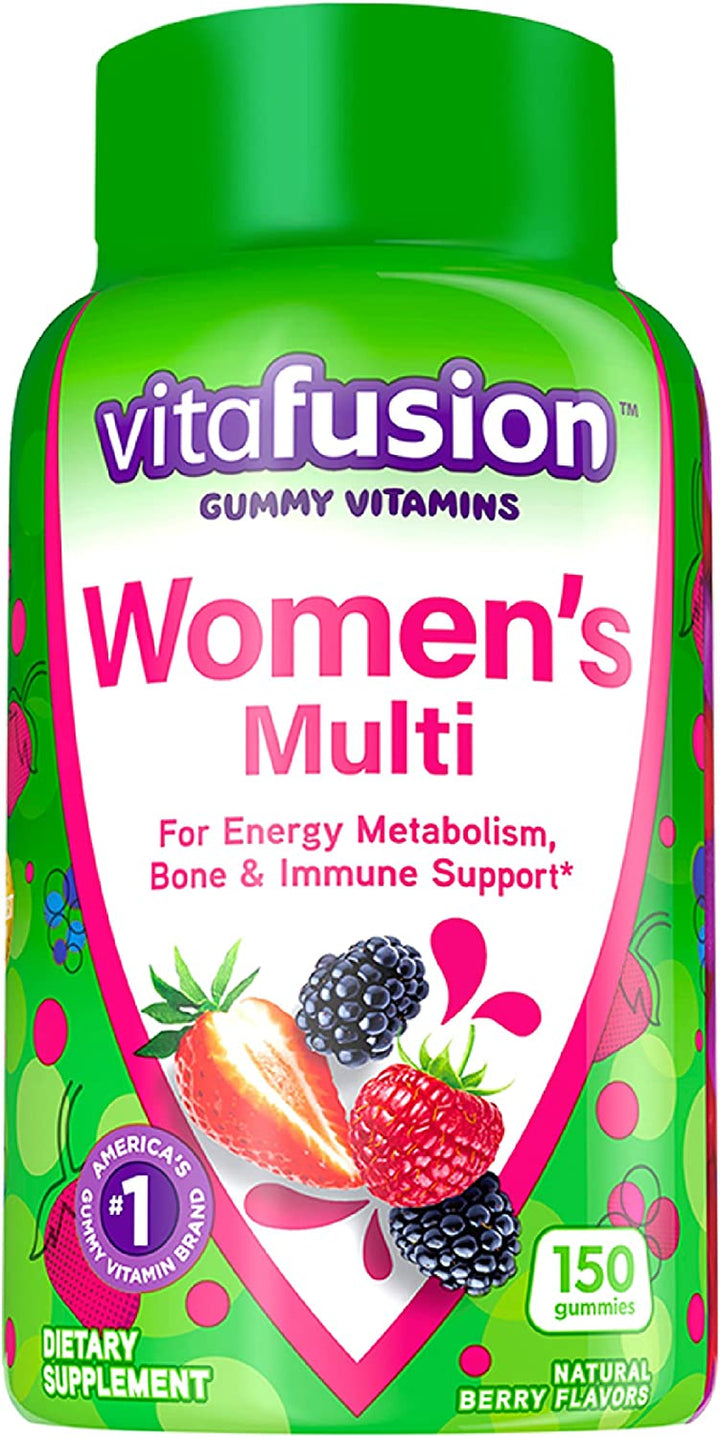 Bundle of Vitafusion Adult Gummy Vitamins for Men, Berry Flavored Daily Multivitamins for Men, 75 Day Supply, 150 Count + Vitafusion Womens Multivitamin Gummies, 75 Days Supply, 150 Count