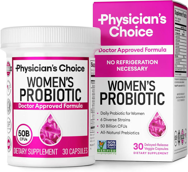 Physician'S Choice Probiotics - PH Balance, Digestive, UT, & Feminine Health - 50 Billion CFU - 6 Unique Strains for Women - Organic Prebiotics, Cranberry Extract+ - Probiotic - 60 CT