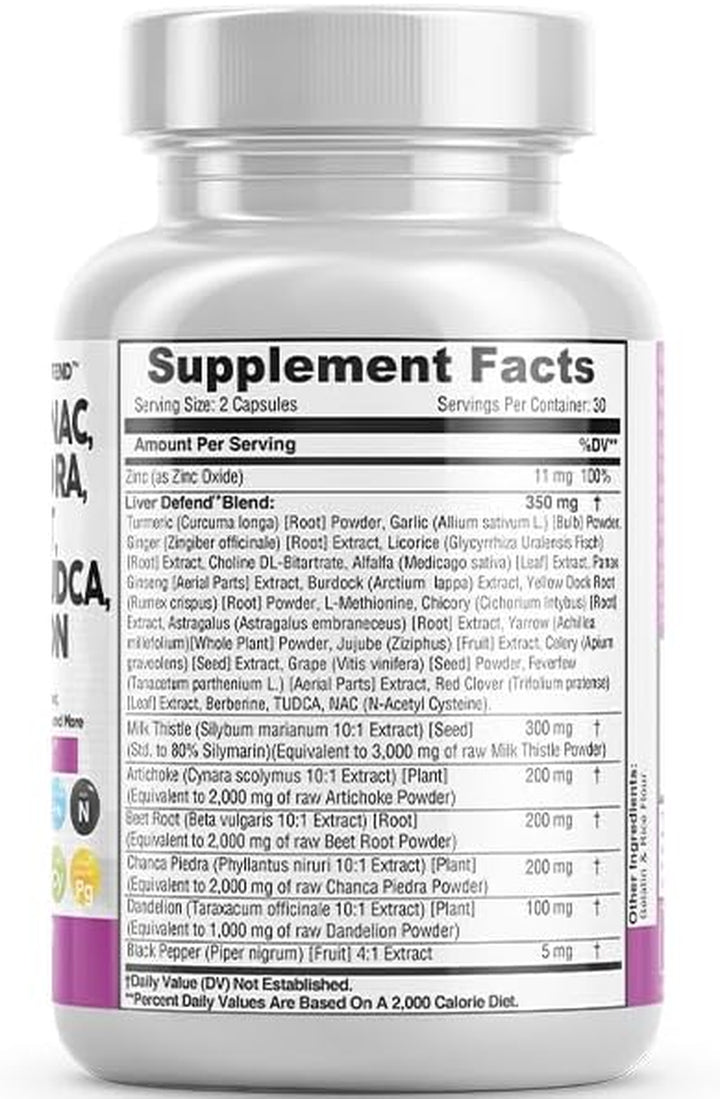 Milk Thistle 3000Mg NAC Chanca Piedra 2000Mg Beet Root 2000Mg Artichoke 2000Mg Dandelion Root 1000Mg - Liver Cleanse Detox & Repair Supplement plus TUDCA Choline and Ginger 60 Count