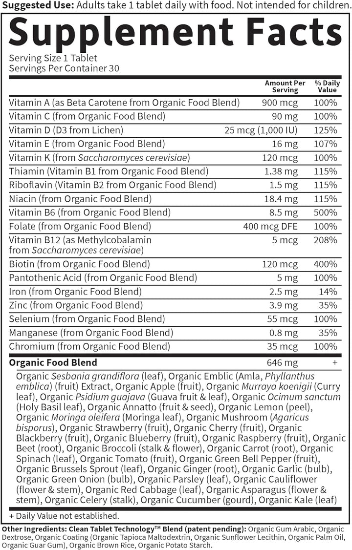 Garden of Life Organics Women'S Once Daily Multi 60 & 30 Tablets Whole Food Multi with Iron Biotin Vegan Organic Vitamin