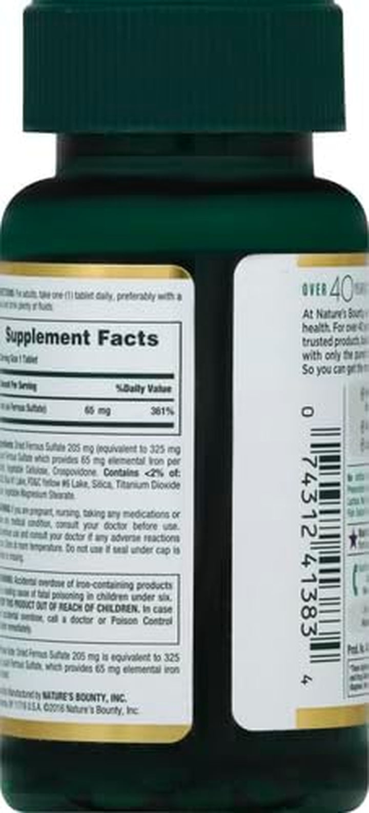 Iron 65 Mg, 4 Bottles (100 Count)