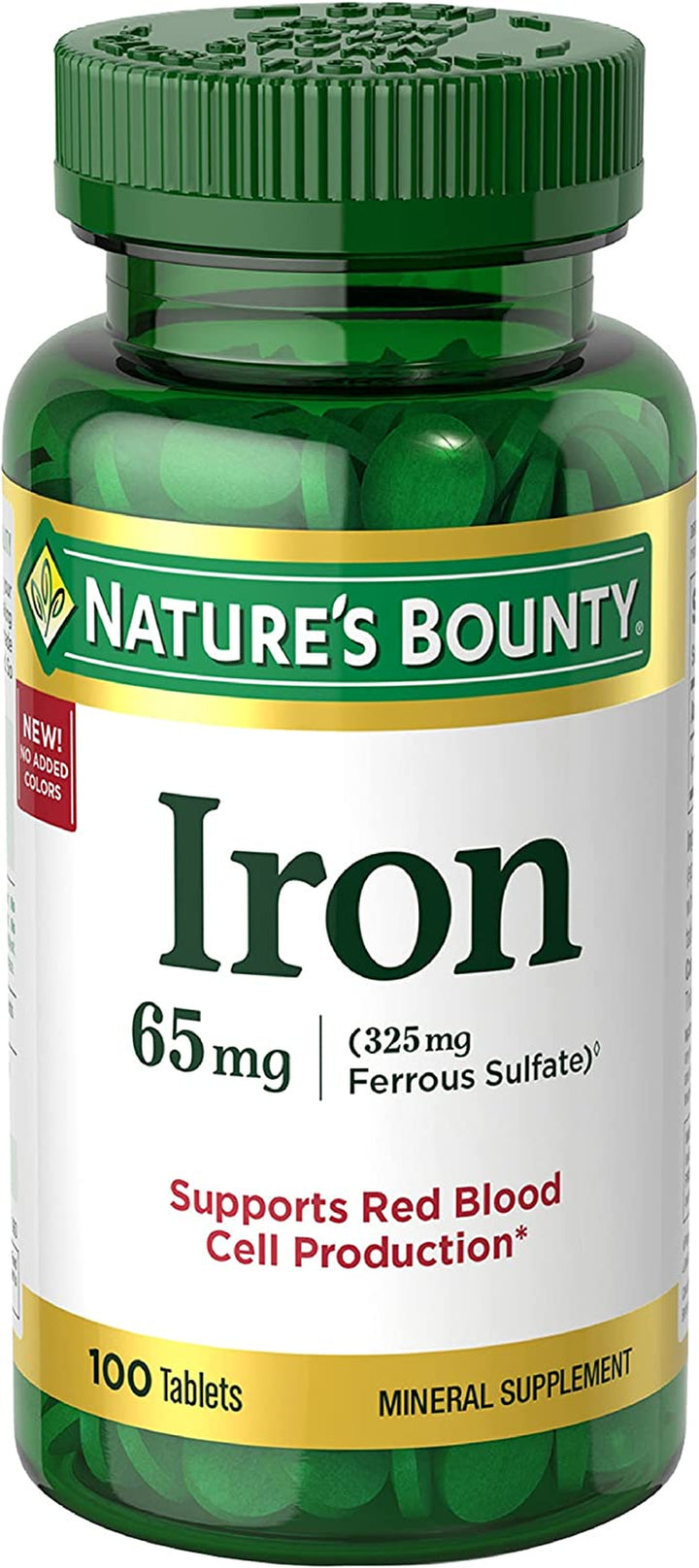 Iron 65 Mg (325 Mg Ferrous Sulfate), 5 Bottles (100 Count)