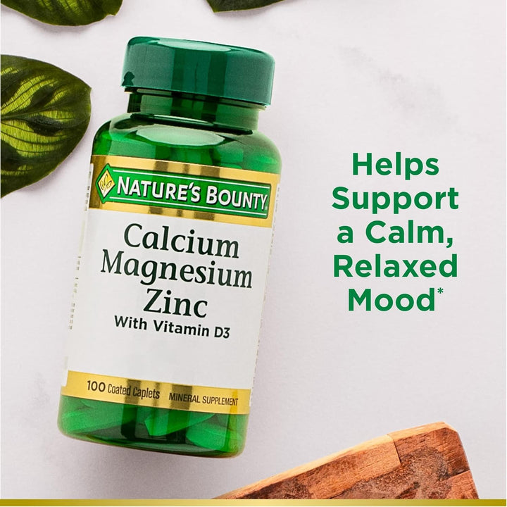 Nature'S Bounty Calcium Magnesium & Zinc Caplets- 100Count,.