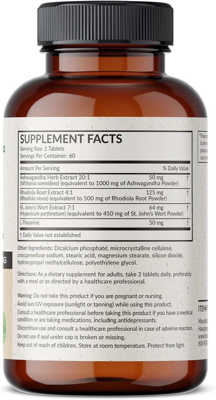 Futurebiotics Chill Pill + Ashwagandha, Rhodiola, St. John’S Wort, & L-Theanine 2000 MG per Serving - Non-Gmo, 120 Vegetarian Tablets