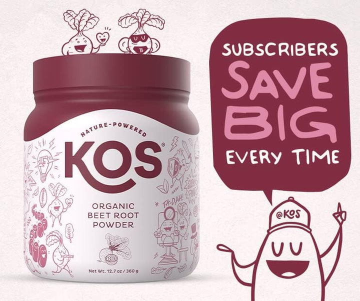 KOS Reds Superfood Powder - Beet Root, Goji Berries, Acai Powder, Pomegranate Juice - Energy Booster, Circulation and Digestion Support - Delicious Goji Berry Popsicle Flavor - 8.78 Oz, 28 Servings