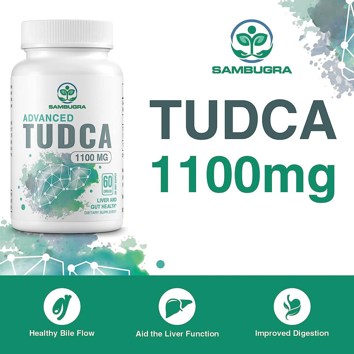 TUDCA 1100Mg for Liver Cleanse Detox and Repair, Advanced TUDCA Supplements, Ultra Strength Bile Salt TUDCA Liver Supplement, 180 Capsules (Pack of 3)