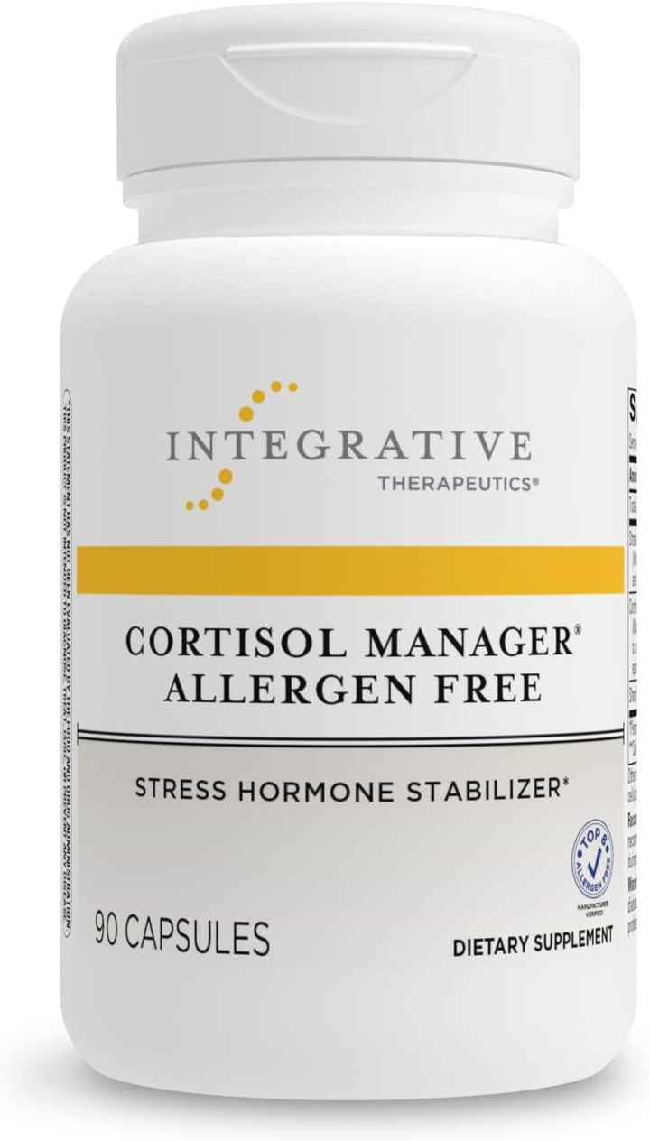 Integrative Therapeutics Cortisol Manager Allergen-Free‡ Supplement - Reduces Stress to Support Sleep* - Ashwagandha, L-Theanine - Supports Adrenal Health* - 30 Count