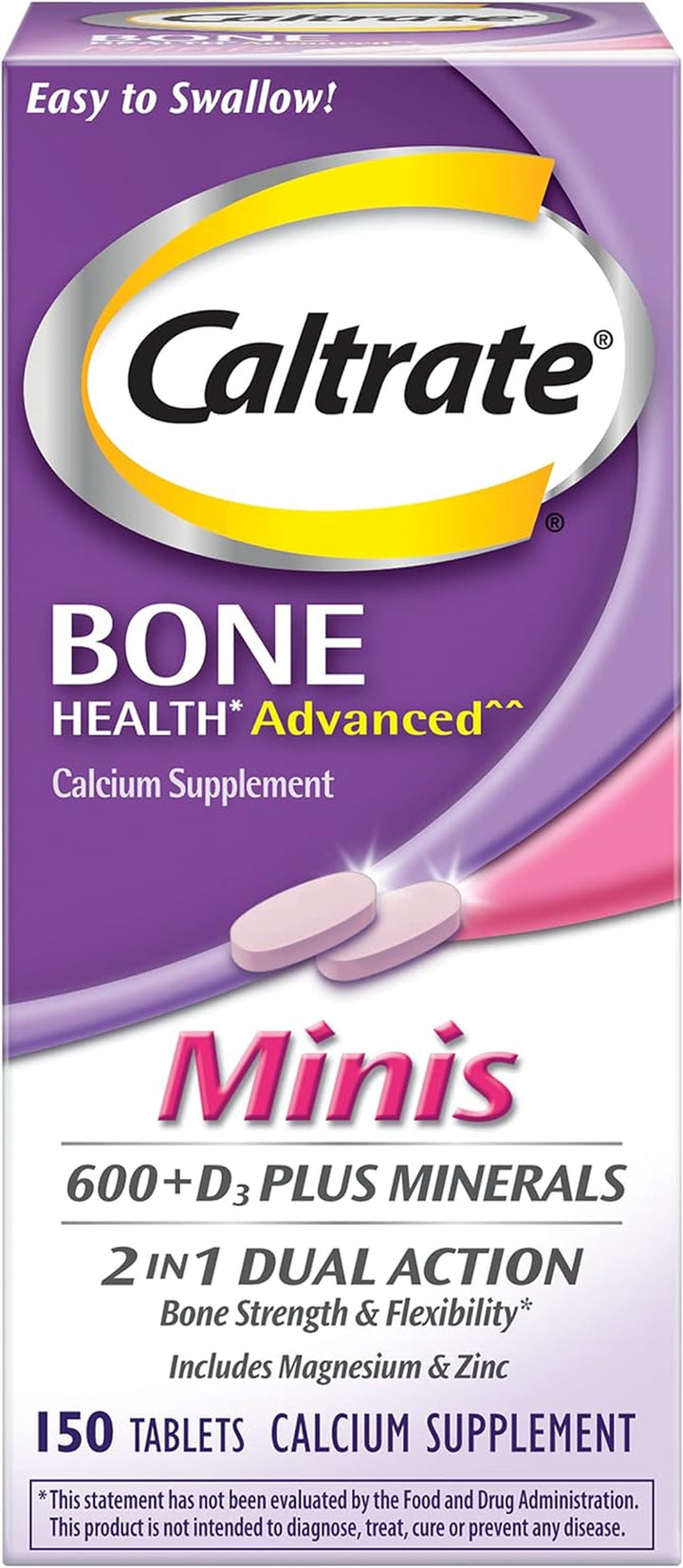 Caltrate Minis 600 plus D3 plus Minerals 150Ct and Vitafusion Women'S Multivitamin Gummies Berry Flavored 150Ct