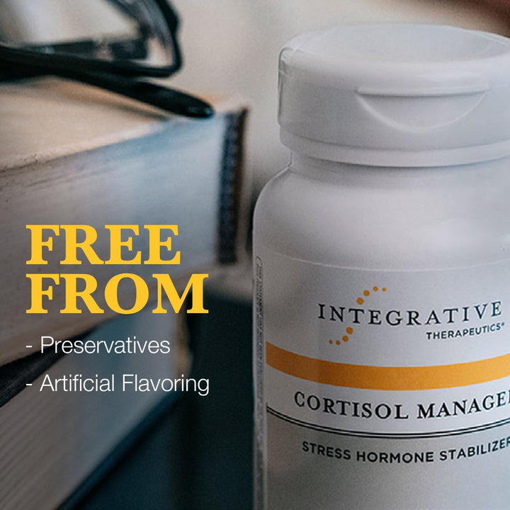 Integrative Therapeutics Cortisol Manager Allergen-Free‡ Supplement - Reduces Stress to Support Sleep* - Ashwagandha, L-Theanine - Supports Adrenal Health* - 30 Count