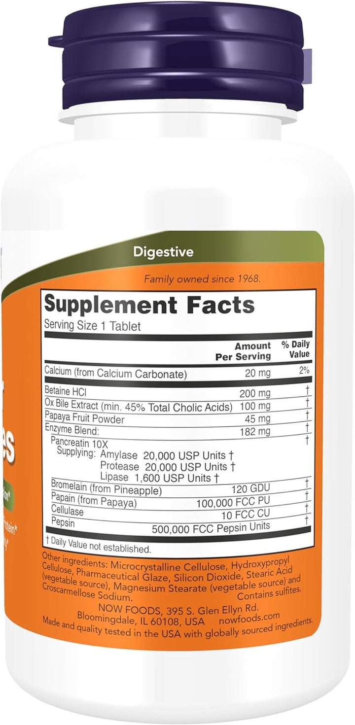 NOW Supplements, Super Enzymes, Formulated with Bromelain, Ox Bile, Pancreatin and Papain, Super Enzymes, 90 Tablets