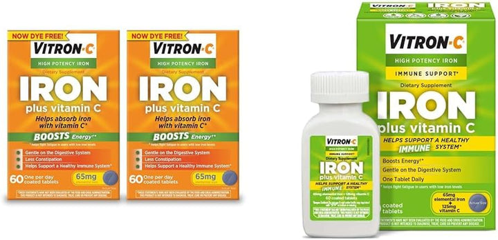 Vitron-C Iron Supplement, Once Daily, High Potency Iron plus Vitamin C & Iron Supplement & Immune Support