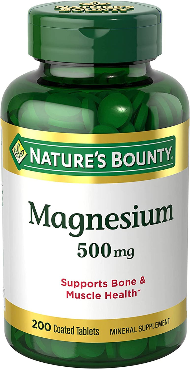 Nature'S Bounty Magnesium 500Mg Size, Coated Tablets 200 Ea (Pack of 3)