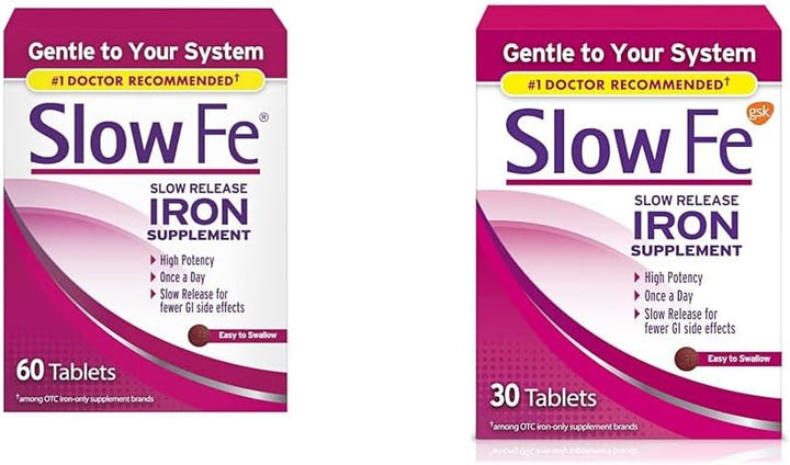 Slow Fe 45Mg Iron Supplement for Iron Deficiency, Slow Release, High Potency & 45Mg Iron Supplement for Iron Deficiency, Slow Release, High Potency, Easy to Swallow Tablets - 30 Count