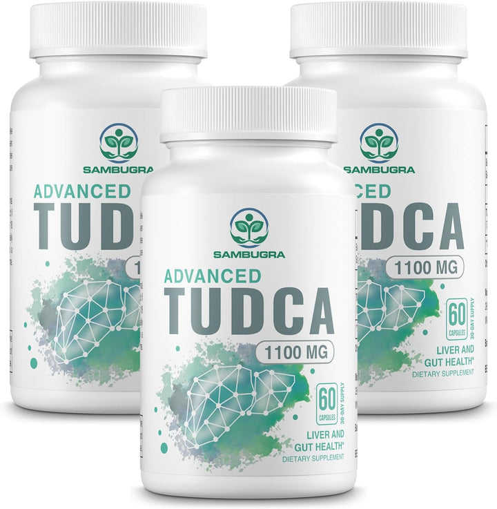 TUDCA 1100Mg for Liver Cleanse Detox and Repair, Advanced TUDCA Supplements, Ultra Strength Bile Salt TUDCA Liver Supplement, 180 Capsules (Pack of 3)