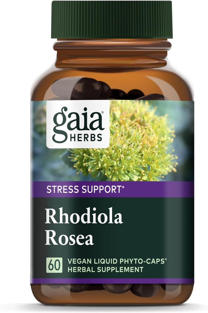 Gaia Herbs Rhodiola Rosea - Stress Support Supplement Traditionally for Supporting Healthy Stamina and Endurance - with Siberian Rhodiola Root Extract - 120 Vegan Liquid Phyto-Capsules (60-Day Supply)