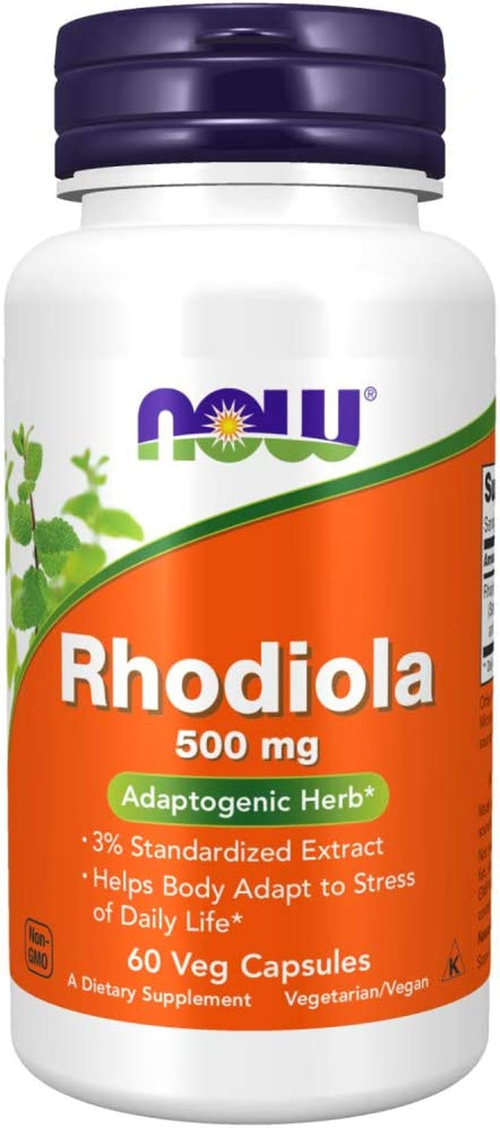 NOW Rhodiola Rhodiola Rosea 500Mg, 60 Capsules (Pack of 2)