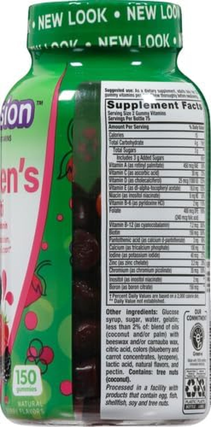 Vitafusion Womens Multivitamin Gummies, Berry Flavored Daily Vitamins for Women with Vitamins A, C, D, E, B-6 and B-12, America’S Number 1 Gummy Vitamin Brand, 75 Days Supply, 150 Count