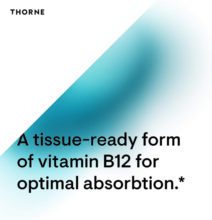 THORNE Vitamin B12 - as Methylcobalamin - Supports Heart and Nerve Health, Blood Cell Function, Healthy Sleep, and Methylation - Gluten-Free, Soy-Free, Dairy-Free - 60 Capsules