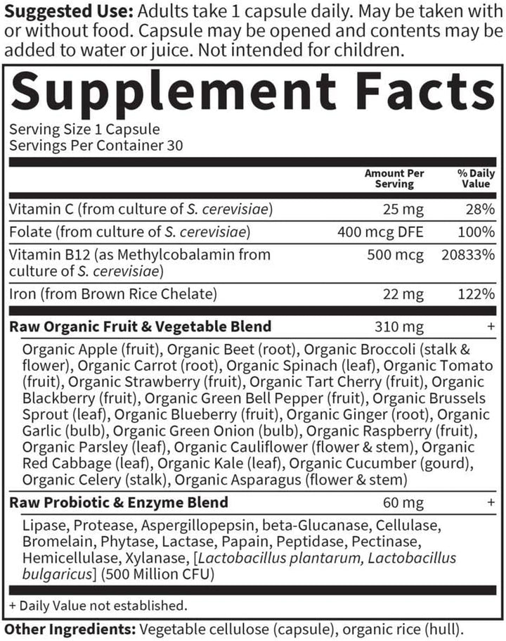 Garden of Life Vitamin Code Raw Iron 30Ct Capsules & Organics Women'S Gummy Vitamins - Berry - Certified Organic, Non-Gmo, Vegan