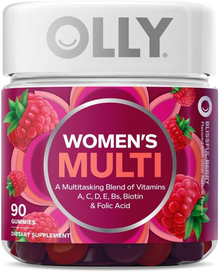 OLLY Women'S Multivitamin Gummy, Overall Health and Immune Support, Vitamins A, D, C, E, Biotin & Glowing Skin Gummy, 25 Day Supply (50 Count), Plump Berry, Hyaluronic Acid, Collagen