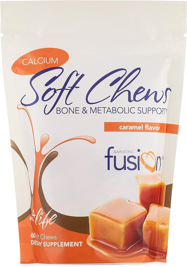 Bariatric Fusion Bariatric Calcium Chews | Fruit Punch | Calcium Citrate 500Mg with Vitamin D3 & Energy Soft Chews | Sugar Free Bariatric Vitamin Chewable | 60 Count