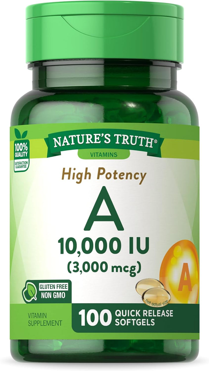 Vitamin a 10000 IU Softgels | 100 Count | Non-Gmo, Gluten Free Supplement | by Nature'S Truth