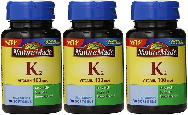 Nature Made Vitamin K2 100 Mcg Softgels 30 (3) (Packaging May Vary)