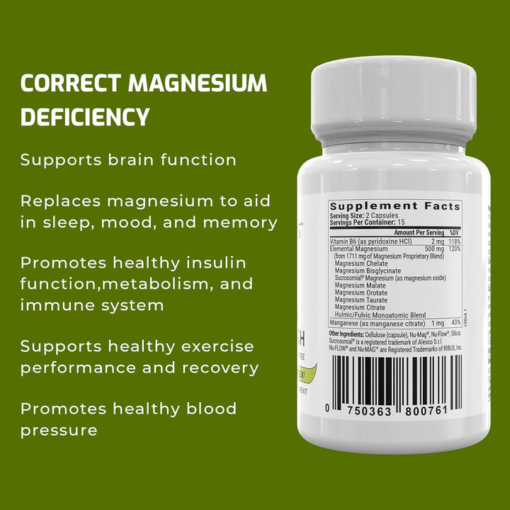 Bioptimizers Magnesium Breakthrough Supplement 4.0 - Has 7 Forms of Magnesium: Glycinate, Malate, Citrate, and More - Natural Sleep and Brain Supplement - 60 Capsules