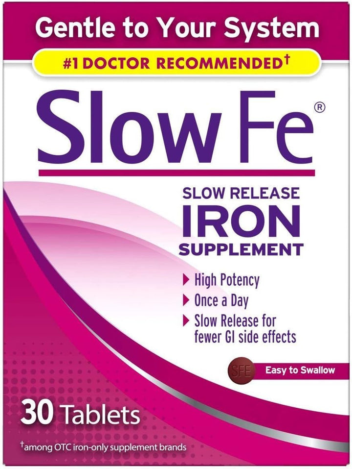 Slow Fe Slow Release Iron Supplement - 30 Tablets, Pack of 4