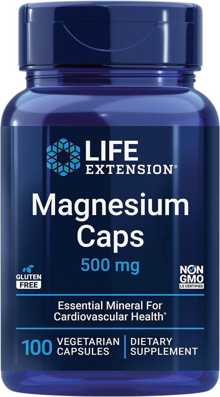 Life Extension Magnesium Caps 500Mg, Boron 3Mg - Heart, Bone, Nervous System Support - 100 Magnesium Capsules, 100 Boron Capsules