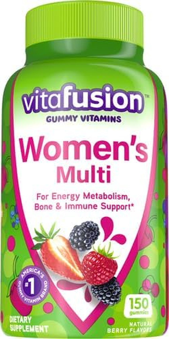 Vitafusion Womens Multivitamin Gummies, Berry Flavored Daily Vitamins for Women with Vitamins A, C, D, E, B-6 and B-12, America’S Number 1 Gummy Vitamin Brand, 75 Days Supply, 150 Count