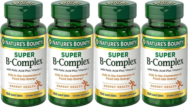 Nature'S Bounty B-Complex with Folic Acid plus Vitamin C, Tablets 150 Each (Pack of 4)