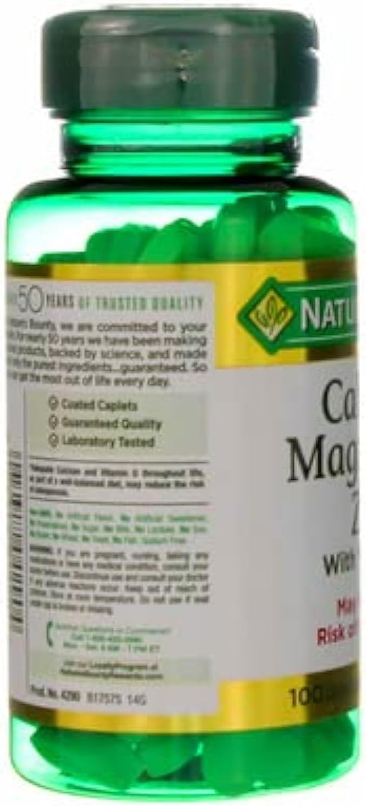 Nature'S Bounty Calcium Magnesium & Zinc Caplets- 100Count…