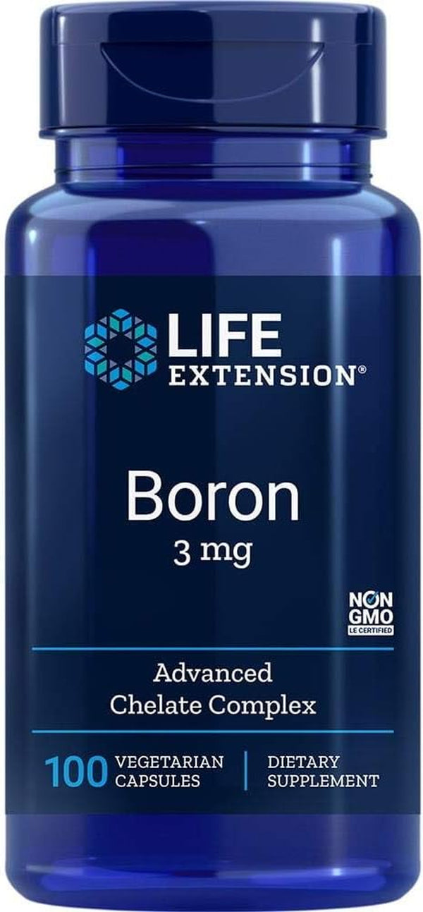 Life Extension Magnesium Caps 500Mg, Boron 3Mg - Heart, Bone, Nervous System Support - 100 Magnesium Capsules, 100 Boron Capsules