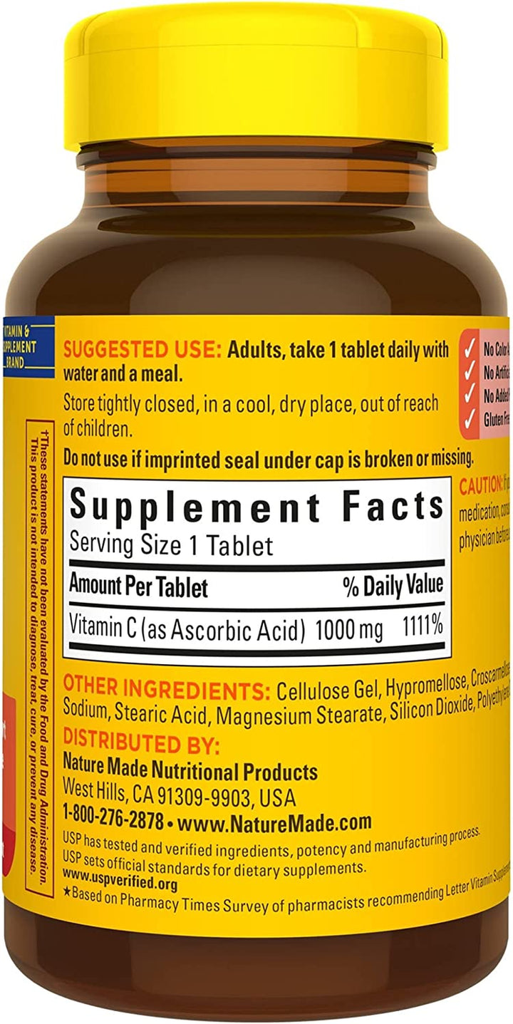 Nature Made Extra Strength Vitamin C 1000 Mg, Dietary Supplement for Immune Support, 300 Tablets, 300 Day Supply