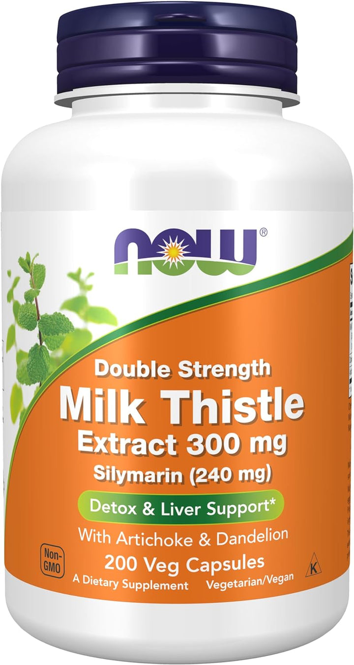 NOW Supplements, Silymarin Milk Thistle Extract 300 Mg with Artichoke and Dandelion & Supplements, Vitamin C-1,000 with Rose HIPS, Sustained Release, Antioxidant Protection*