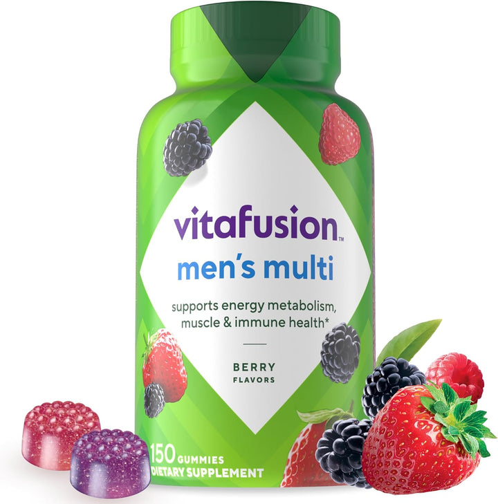 Vitafusion Adult Gummy Vitamins for Men, Berry Flavored Daily Multivitamins for Men with Vitamins A, C, D, E, B6 and B12, America’S Number 1 Gummy Vitamin Brand, 75 Day Supply, 150 Count