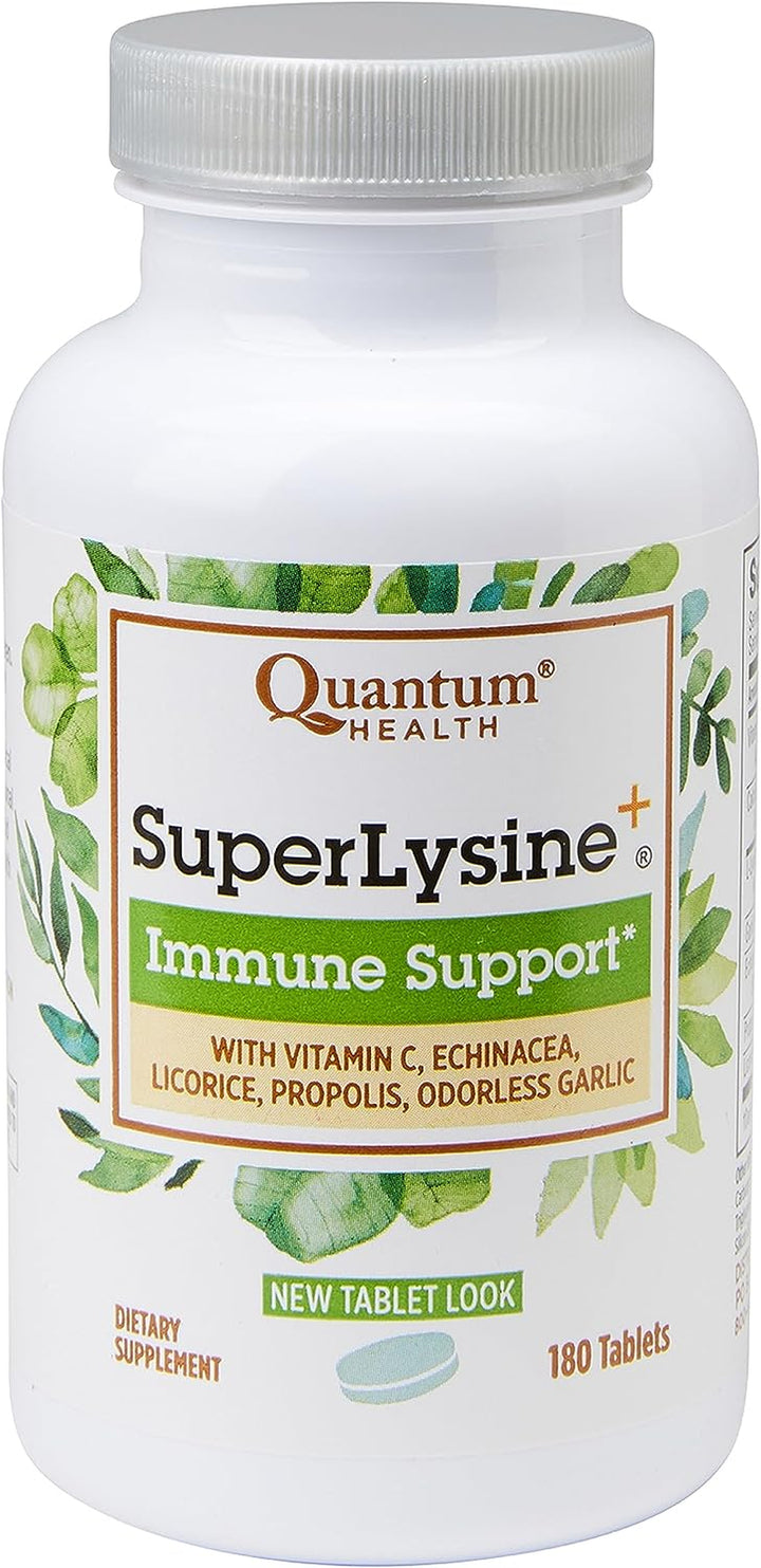 Superlysine+ Advanced Formula Immune Support Supplement Lysine 1500 Mg, Vitamin C Echinacea Licorice Bee Propolis & Odorless Garlic Daily Wellness Blend for Women & Men - 90 Tablets