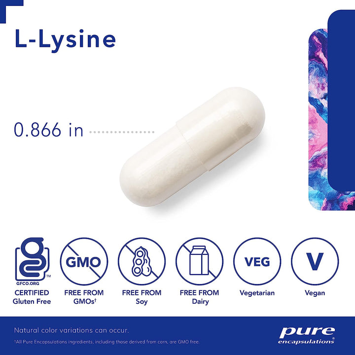 Pure Encapsulations L-Lysine - Essential Amino Acid Supplement for Immune Support & Gum, Lip Health* - with L-Lysine Hcl - 90 Capsules