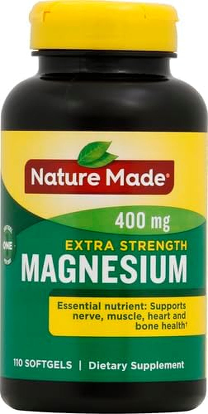Nature Made Extra Strength Magnesium Oxide 400 Mg, Dietary Supplement for Muscle Support, 110 Count