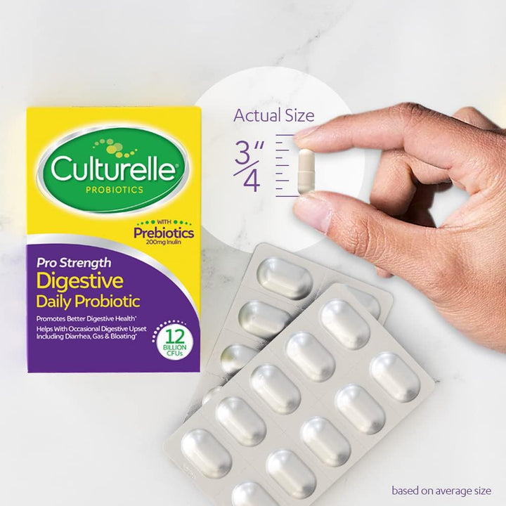 Culturelle Pro Strength Daily Probiotic, Digestive Capsules, Naturally Sourced Probiotic Strain Proven to Support Digestive & Immune Health, Gluten & Soy Free, 4 Month Supply, 60 Count (Pack of 2)